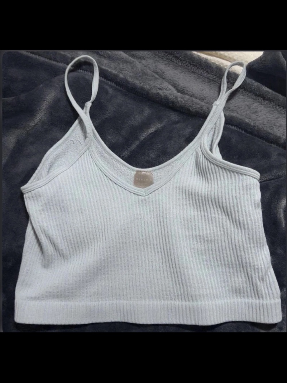Boutine LA Light Blue Ribbed V-Neck Crop Camisole